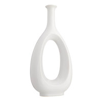 Laila Ali Open White Ceramic Vase, 19"