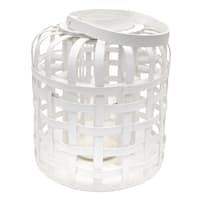 White Wood Cutout Lantern, 12"