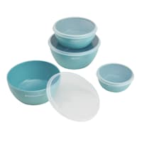 KitchenAid Set of 4 Prep Bowls With Lids, Aqua Sky