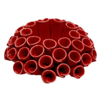 Orange Ceramic Coral Candle Holder, 5"