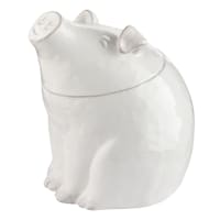 White Ceramic Pig Cookie Jar