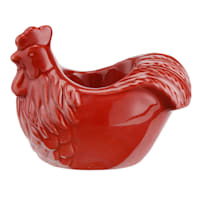 Red Ceramic Rooster Egg Cup