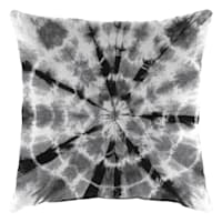 Shibori Black Outdoor Throw Pillow, 16"