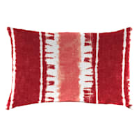 Sheila Red Outdoor Lumbar Throw Pillow, 16x12