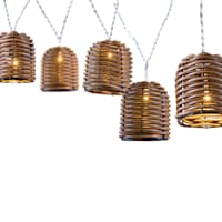 LED Rattan Cone String Lights
