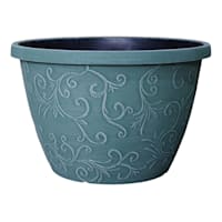 Light Green Outdoor Planter with Vine Design, Small