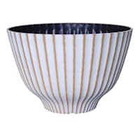 Vertical Serrated White Outdoor Planter, Small