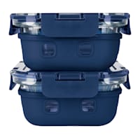 10-Piece Rectangle Silicone Covered Glass Food Storage Storage Set