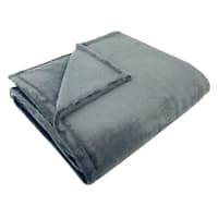 Dark Grey Plush Bed Blanket, King