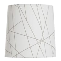 White Small Table Lamp Shade with Gold Line Design, 8x9x9