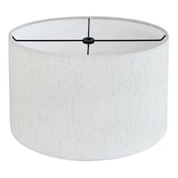 Neutral Linen Oval Medium Table Lamp Shade, 14x9x9