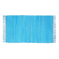 Bright Blue Chindi Cotton Accent Rug, 25x45