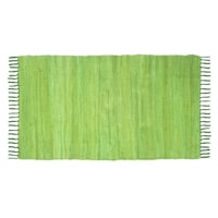 Green Chindi Cotton Accent Rug, 25x45