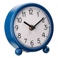 Blue Metal Round Clock, 5"
