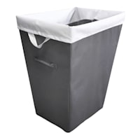 Tapered Laundry Hamper with Removable Liner, Black Pearl