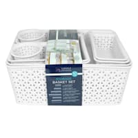 10-Piece Y-Weave Storage Basket Set, Bright White