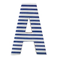 Tiny Dreamers 6" Blue Striped Wooden Letter, a