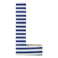 Tiny Dreamers 6" Blue Striped Wood Letter, L
