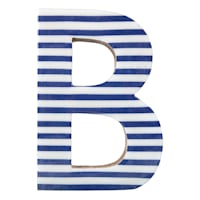 Tiny Dreamers 6" Blue Striped Wood Letter, B