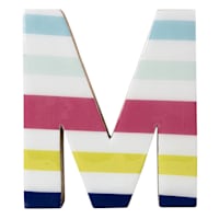 Tiny Dreamers 6" Multicolor Striped Wood Letter, M