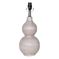 Honeybloom Faded White Double Gourd Medium Table Lamp Base, 19"