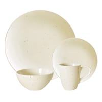 16-Piece Ceramic Dinnerware Set, White Speckle