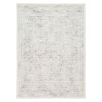 (D487) Providence Roma Ivory & Grey Medallion Area Rug, 5x7
