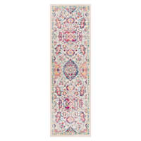 (D488) Floransa Multicolor Medallion Runner, 2x7