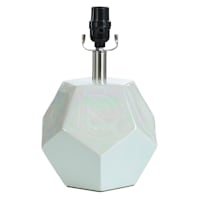 White Iridescent Mini Accent Lamp Base, 13"
