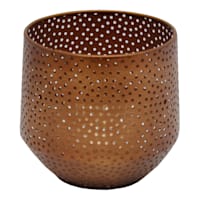Copper Metal Hurricane Candle Holder, 6"