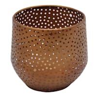 Copper Metal Hurricane Candle Holder, 5"