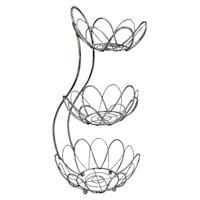 3-Tier Nickel Flower Fruit Basket