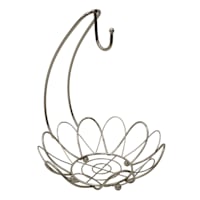 Nickel Flower Fruit Basket with Banana Hanger