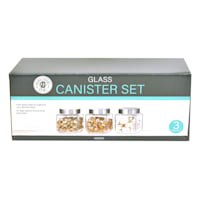 Set of 3 Glass Canister Set with Lids