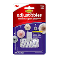 Command Adjustables 14-Hooks, 30-Strips/Pack, White