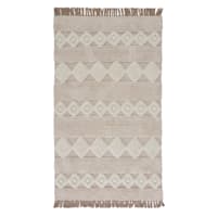 (B690) St. Marco Ivory Flatweave Diamond Design Area Rug, 8x10
