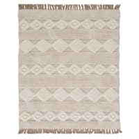 (B690) St. Marco Ivory Flatweave Diamond Design Accent Rug, 3x5