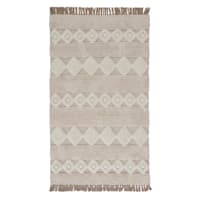(B690) St. Marco Ivory Flatweave Diamond Design Runner, 2x7