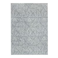 (A470) Mercer Grey Diamond Design Area Rug, 5x7
