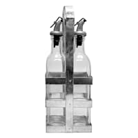 3-Piece Oil & Vinegar Set in Galvanized Metal Caddy