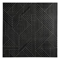 Crosby St. Black Abstract Wooden Wall Art, 39"