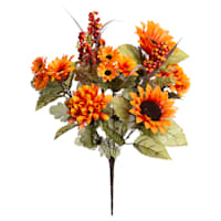 Orange Sunflower, Mum & Daisy Spray, 20"