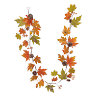 Fall Leaves & Pinecones Garland, 6'