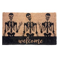 Welcome Skeletons Halloween Coir Mat, 18x30