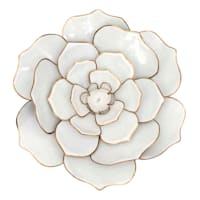 White Metal Flower Wall Art, 16.5"