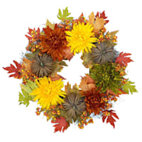 Fall Mum Wreath, 24"