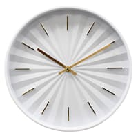 White & Gold Round Accent Wall Clock, 12"
