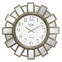 Silver Mirror Round Gallery Wall Clock, 30"