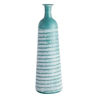 Tracey Boyd White & Green Metal Vase, 28.5"