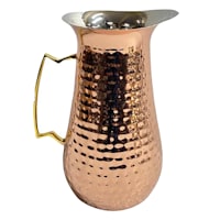 Found & Fable Hammered Copper Metal Pitcher with Gold Handle